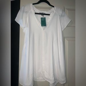 White button down blouse short sleeves